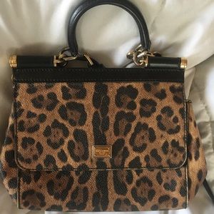 Dolce & Gabbana: Miss Sicily Bag Leopard Print Bag